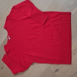 EUC Halogen Sweater Women's sz Medium Red 90% Wool/10% Cashmere Crewneck Sweater